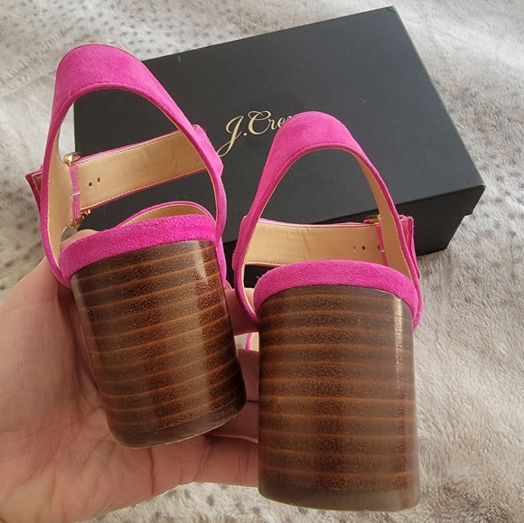 J. Crew three-strap stacked-heel sandals in  suede, 6.5 - Picture 2 of 10
